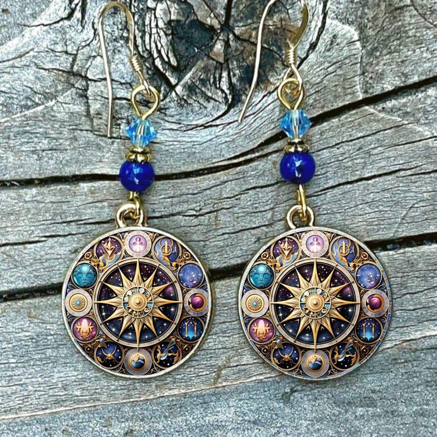 TEMU Astrological Earrings Featuring Zodiac Signs, Stars, And Planets, Wear Or As Unique Gifts For Christmas And Birthdays