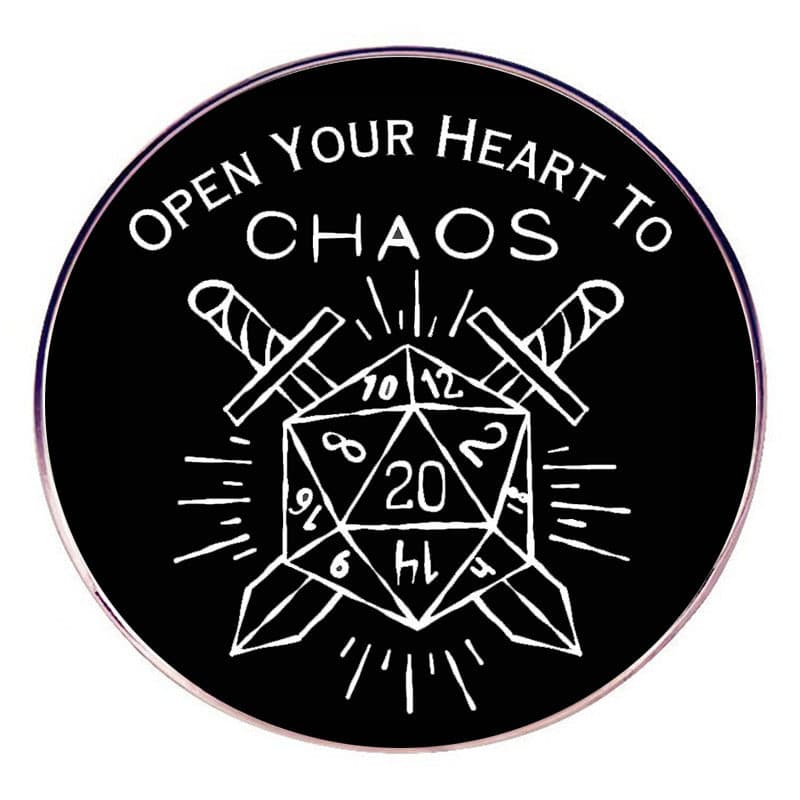 TEMU To With This Dnd D20 Brooch, A Metal Alloy Badge Accessory