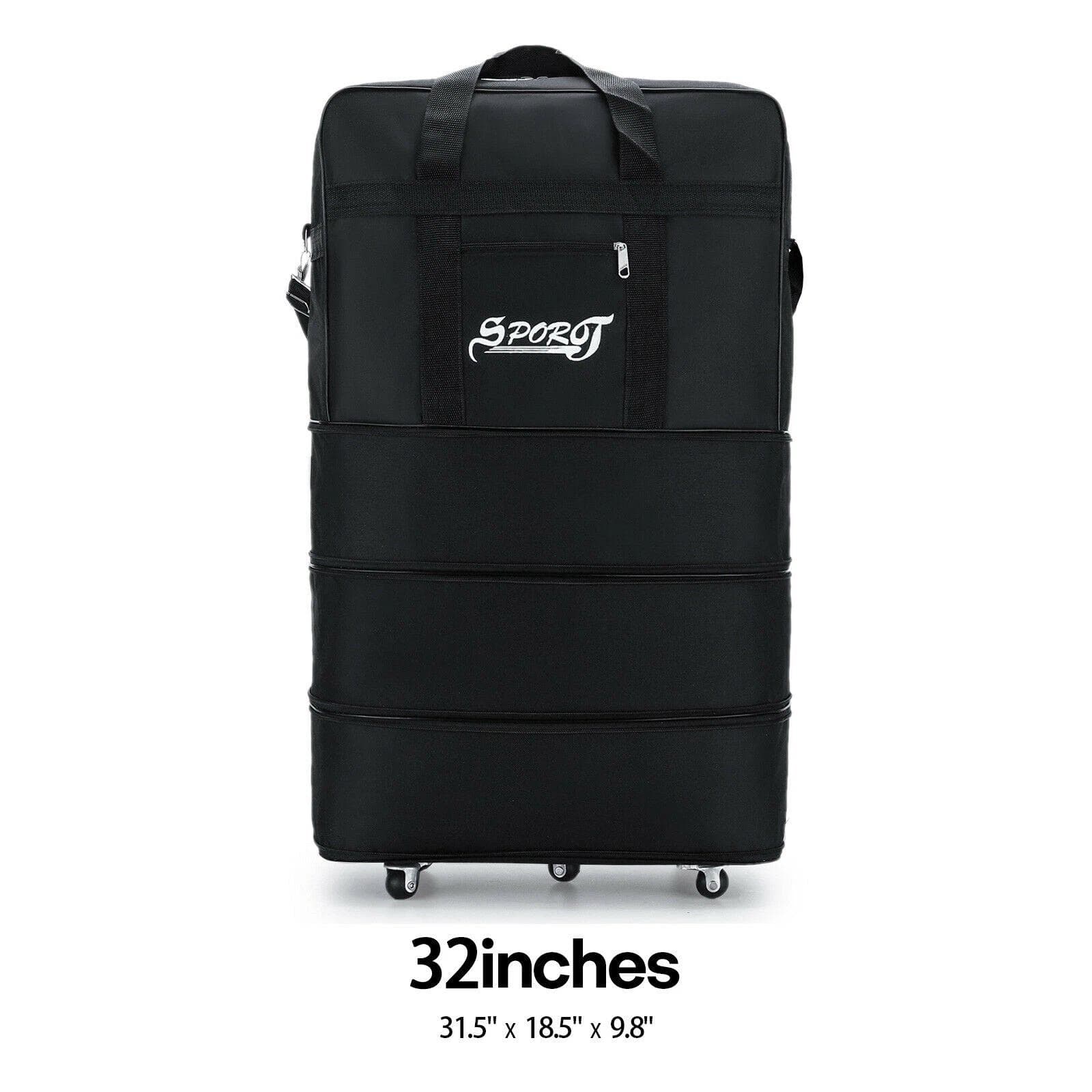 TEMU Large Expandable Wheeled Duffle Bag Foldable Rolling Travel Suitcase 32" 42"