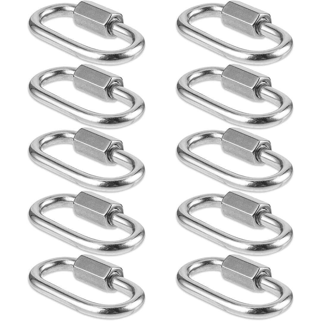 TEMU 10pcs Self-locking Screw, Locking Twist, Key Screw Chain Link Locking Clip, Suitable For Backpacks, Swings, Tents, Water Bottles, And Keys