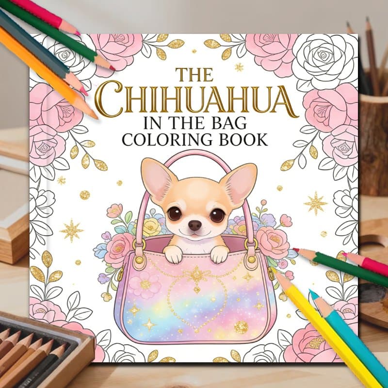 TEMU Yao The Chihuahua Adult Coloring Book - 24 Pages Of Stress Coloring Pages Suitable For Adults, Chihuahua-themed Gift For, Mindfulness & Gifts For , Couples,