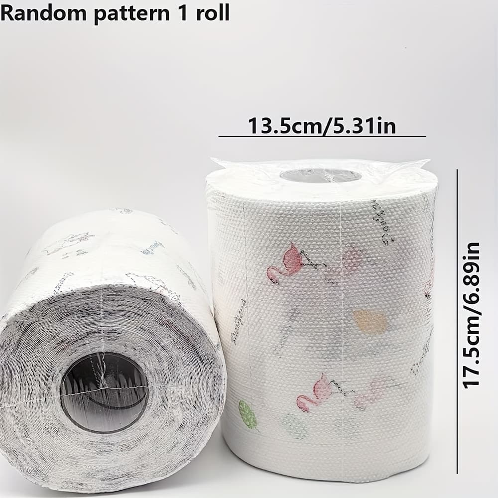 TEMU High Efficiency "800pcs- Washable, Dual-use For Dry And Wet, Reusable, Oil-free, Household Cleaning Degreasing Cloth ( Cartoon Patterns) Lazy Rag Kitchen Towel Party Supplies