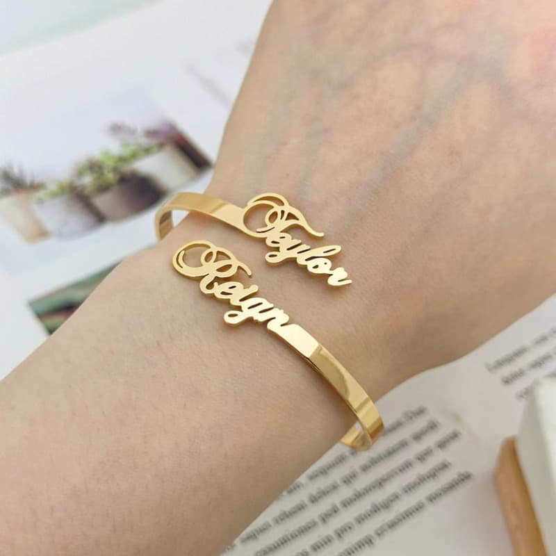 TEMU 2 Name Bracelets, Customized Name Bracelets, Personalized Bracelets, Bracelets, Couple Bracelets, Exquisite Letter Bracelets, Bridesmaid Gifts