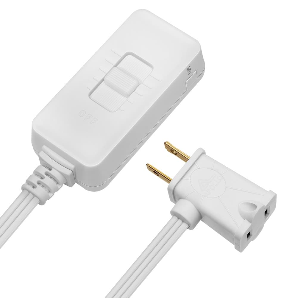 TEMU Plug-in Dimmer Switch For Dimmable 300w And 100w Led, Full Range , 5 Ft Extension Cord, With Recessed Led Indicator, White