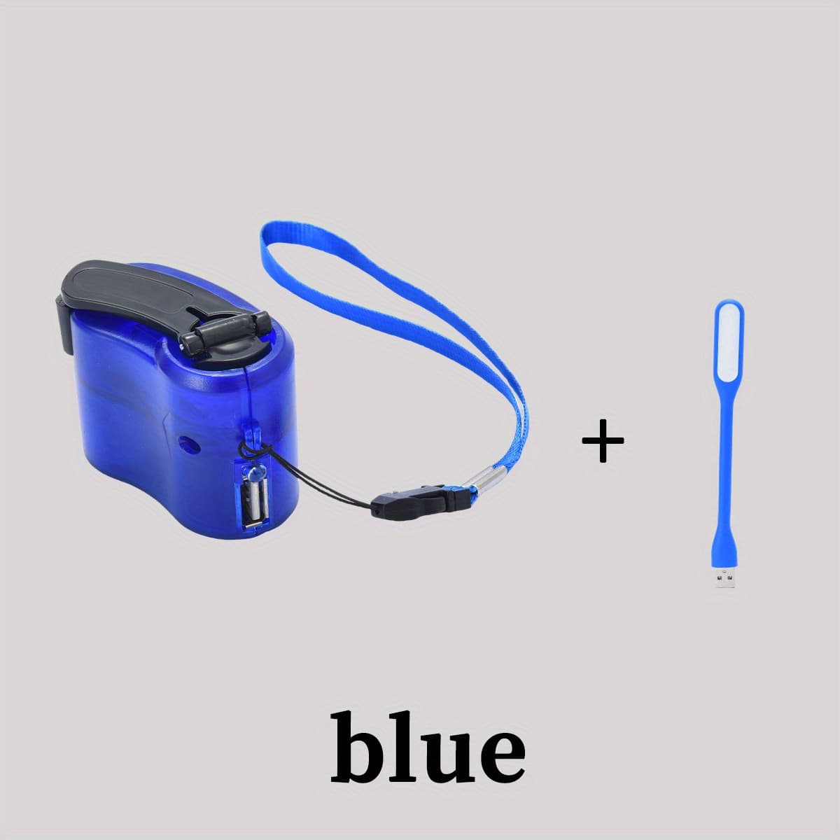TEMU Hand Charger-portable Emergency Usb Interface Hand Charger, , Flexible Cable, Lightweight Design, Reliable Charging, To Smartphone Users, Essential For Outdoor Camping And Hiking, Blue