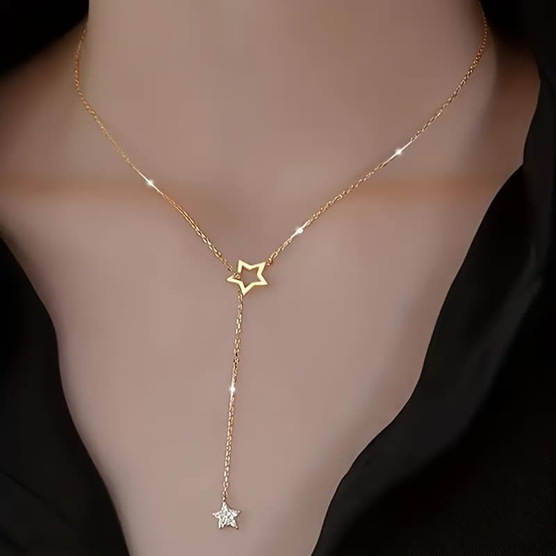 TEMU A Stylish Y-shaped Necklace For Women With Pendant, Suitable For Everyday Wear, Holiday Gifts, Birthday Presents, And Middle Eastern Ramadan Additions