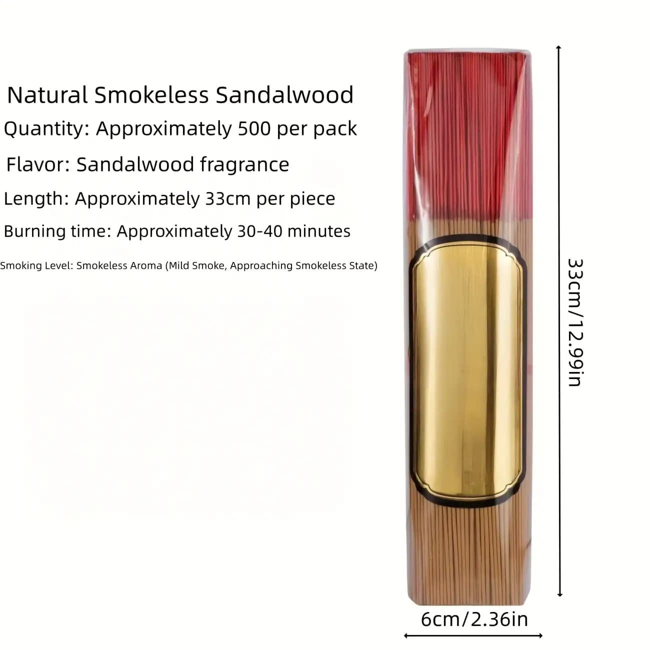 TEMU 500 Natural Agarwood Incense Sticks - Long Burn, 12.6inch Large Incense (wooden) Suitable For Meditation, Yoga, Home Relaxation, And Spiritual Practice - , Elegant