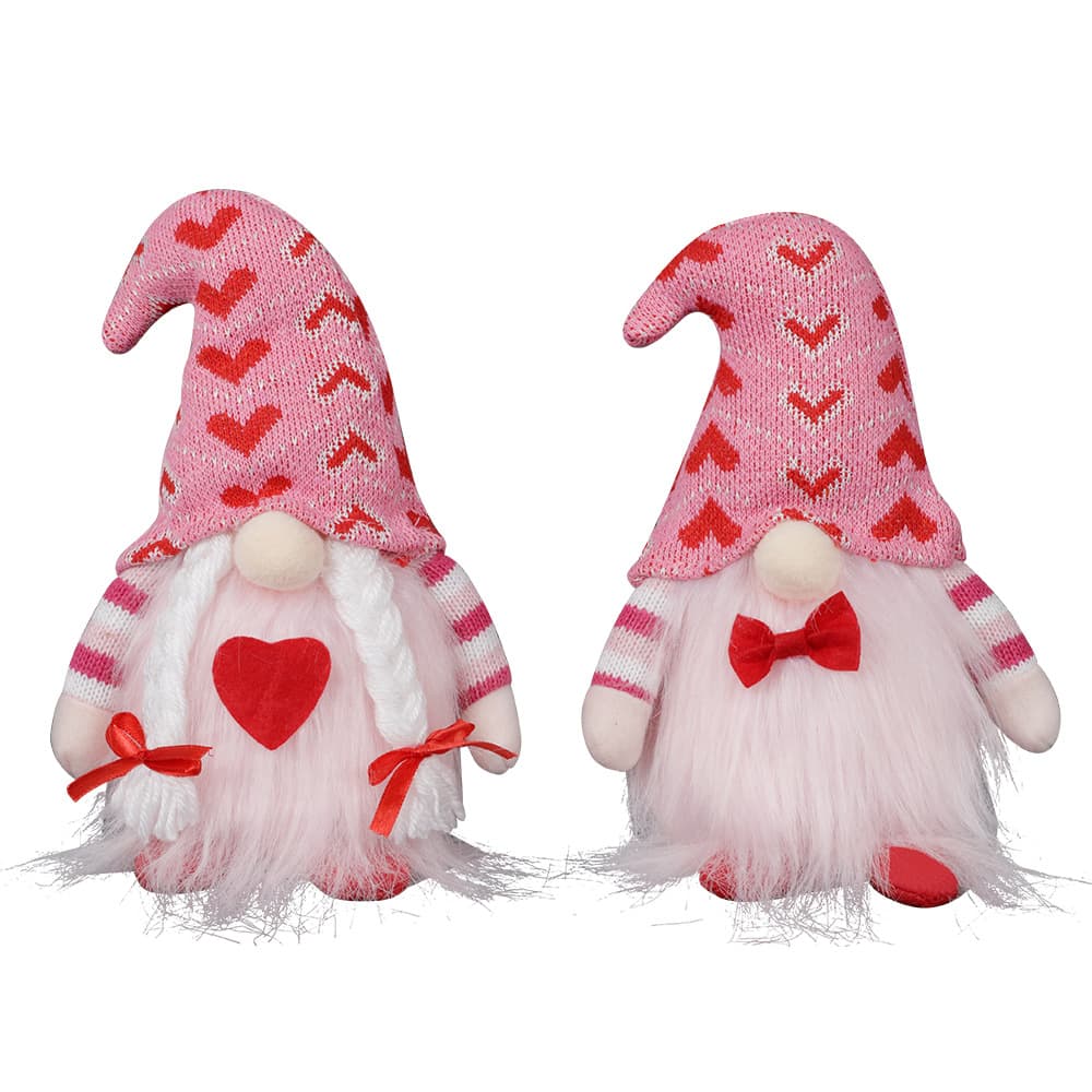TEMU 2 Sets Of New Decorative Dolls For Valentine's Day Featuring Bow-tied Love And Dwarf Designs