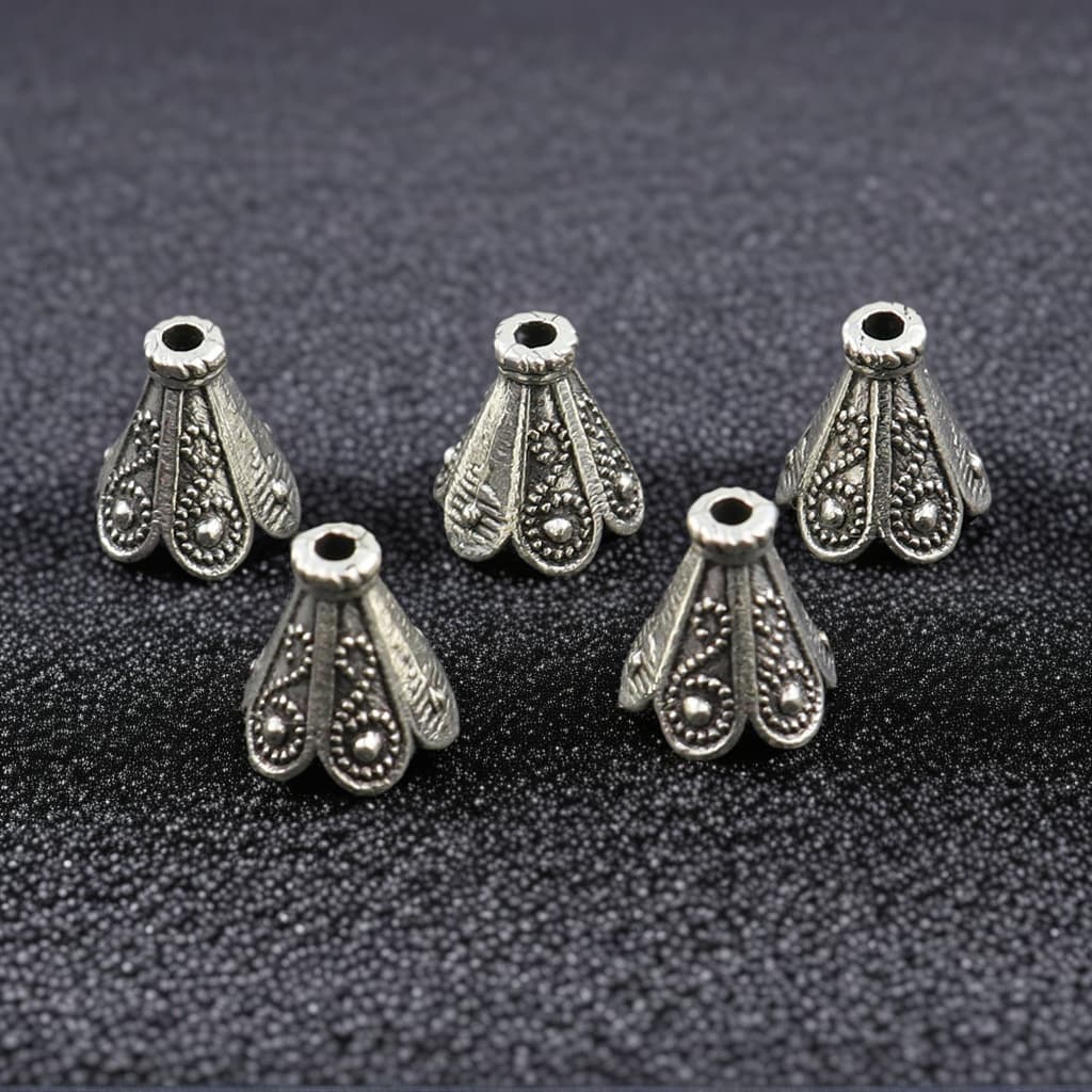 TEMU 60pcs Of 7mm Beads And Bead Assortments, Patterned Hollow Straight Beads, Trumpet-shaped Loose Spacer Beads, Three-dimensional Hollow Perforated Loose Beads, Long Hole Small Hole String Beads