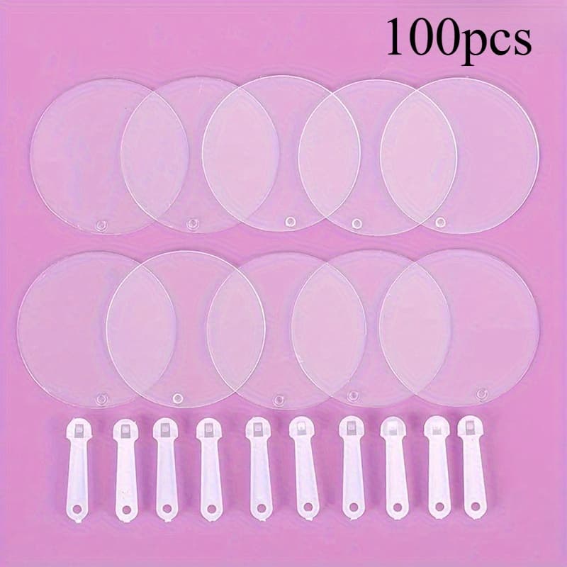 TEMU 100pcs Mini Transparent Fan Blank Craft Items, Materials For , Goo Cards, Ideal For Home Decor And , For Home Decor Accents||quality , Fan Decorations