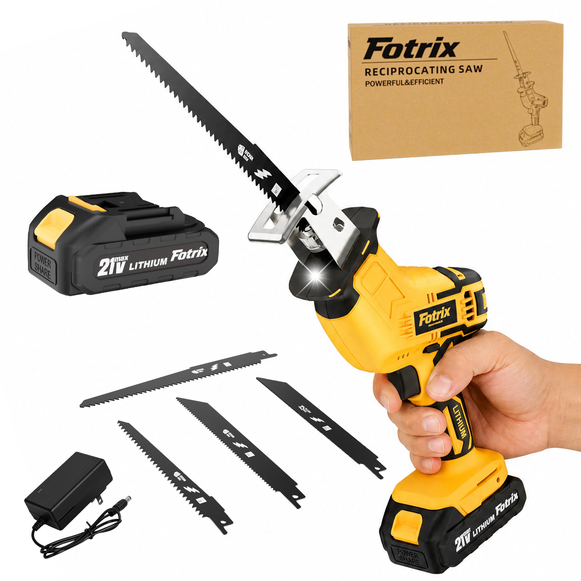 TEMU Cordless Reciprocating Saw, 21v Saw Kit With Battery And Charger, Handheld Electric Saw For Tree Pruning, , Gardening, Home Improvement, Portable Cutting Machine For Wood, Metal, Pvc Pipe, Bone