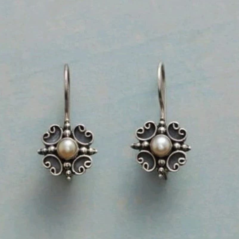 TEMU Vintage Fashion Round Flower Pendant Earrings Holiday Gift Birthday Party Gift Anniversary Gift Jewelry Valentine's Day Father's Day
