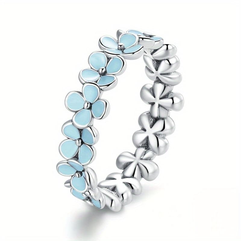 TEMU 1pc Women's Fashion Personality Ring, Exquisite Enamel Small Flower Ring, Beautiful Bohemian For Vacation And Daily Wear, 4 Colors