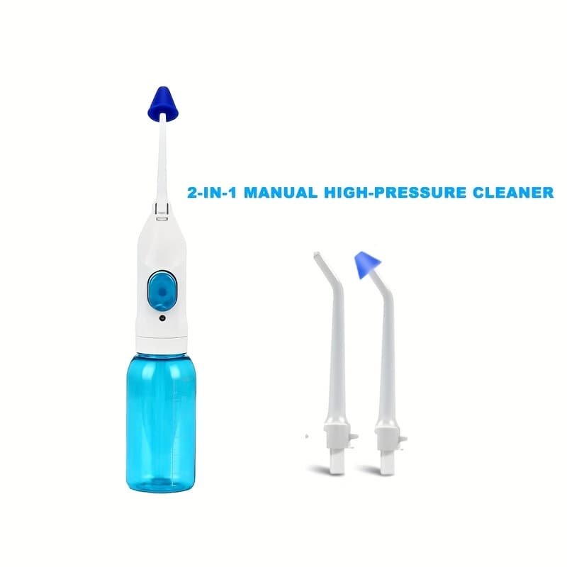 TEMU 2-in-1 Portable Oral Irrigator Water Flosser Water Toothbrush Toothpick Nasal Irrigator Teeth Cleaner Water Flosser, Water Flosser With 2 Nozzles