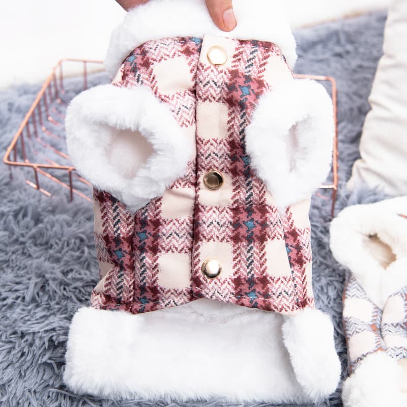 TEMU 2025 And Winter Pet Vest With Fleece Lining, Compatible With Leashes, For Small Dogs And Cats Like Teddy And Bichon