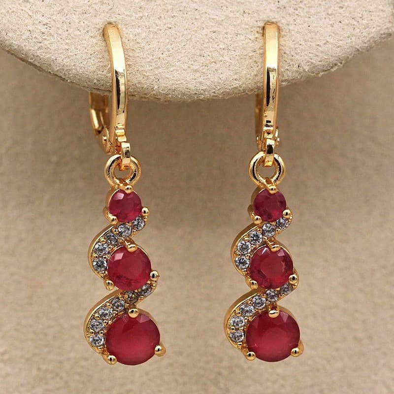 TEMU 2pcs/ Pair Retro Artificial Zirconia Inlaid Pendant Earrings For Women's Exquisite Fashion Jewelry Wedding Party Decoration Jewelry
