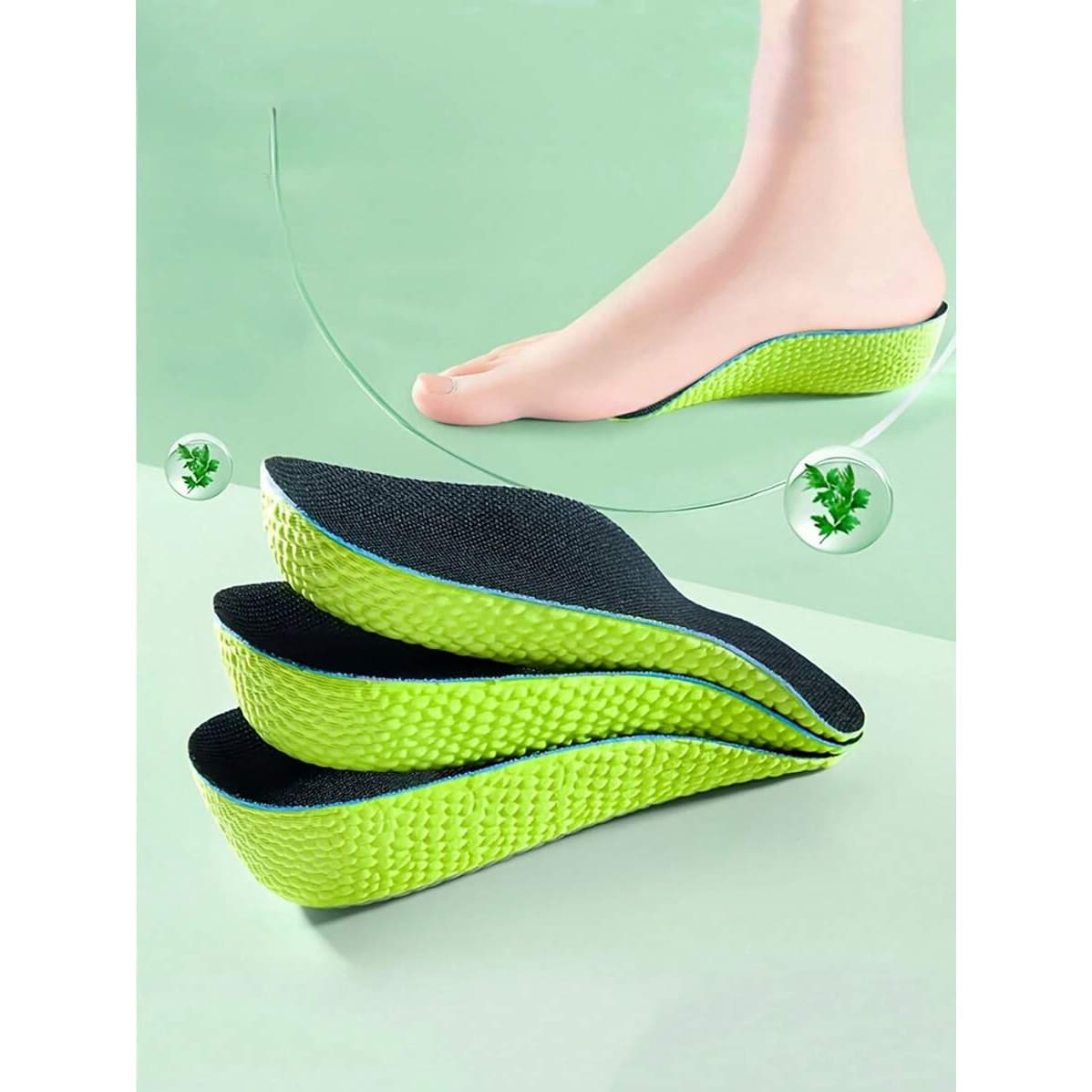 TEMU Of Unisex Invisible Insoles That Provide Without, Featuring High And Shock Absorption, Designed As A 3/4 Insole