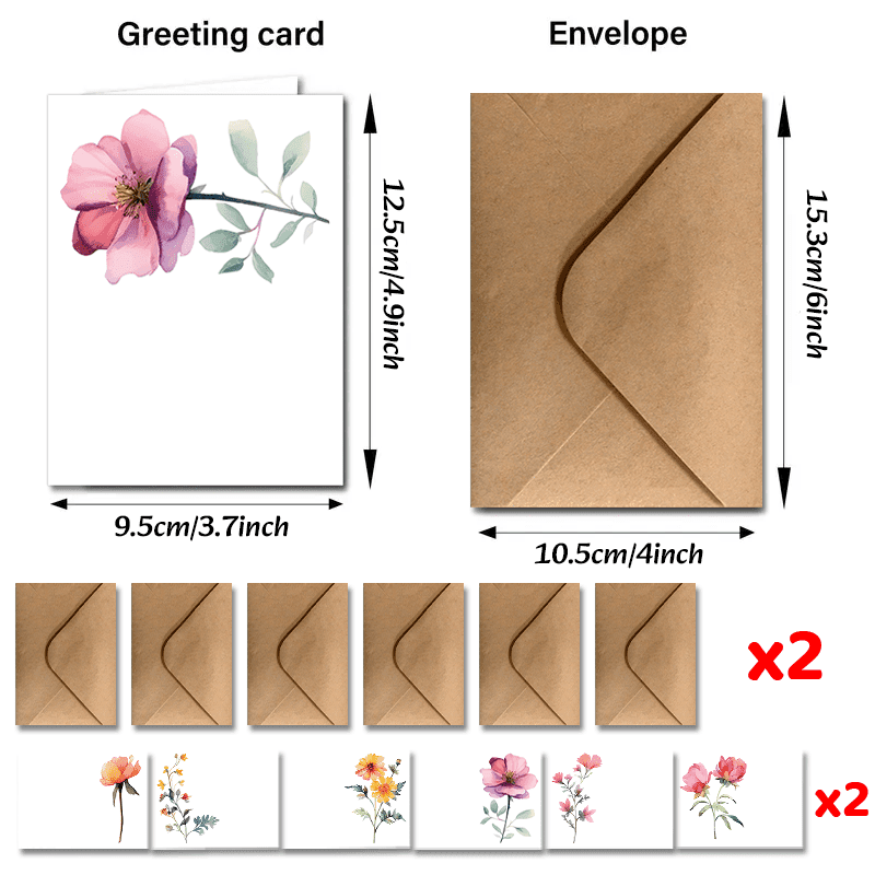 TEMU 24pcs Assorted Greeting Cards With Envelopes - Thank You, Birthday, Graduation & More - Ideal For , Teachers, Coworkers & Employees
