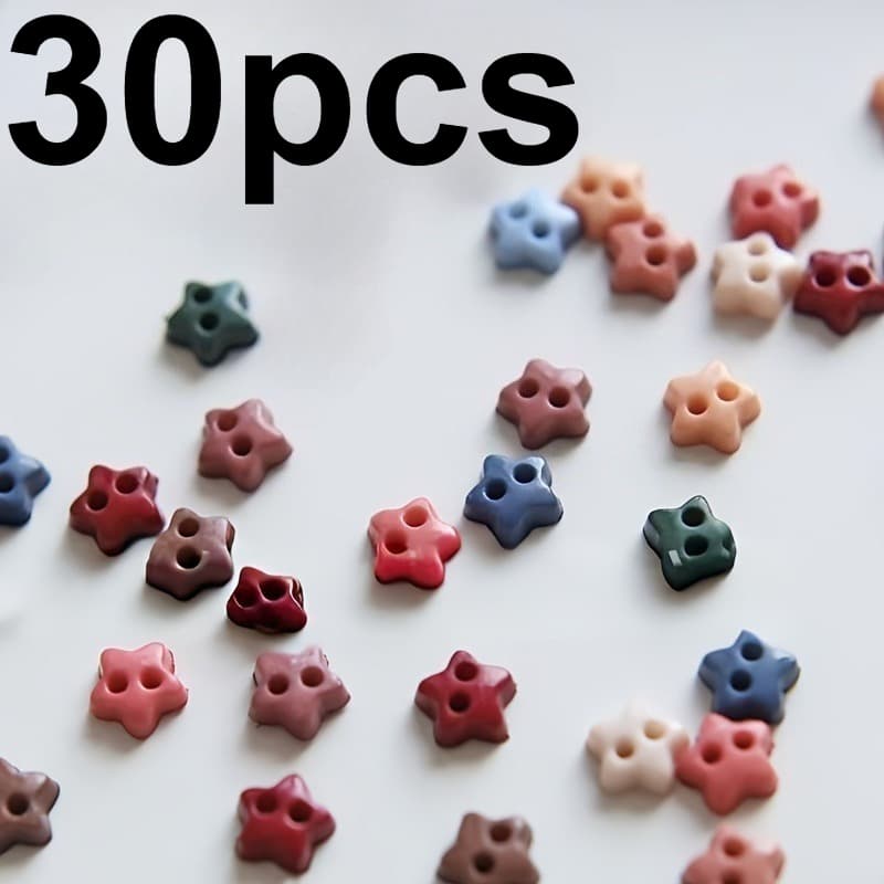 TEMU 30/60/90pcs Of 12 Mixed Colors Of 6mm/0.24 Inch Ultra-small Vintage -shaped Resin Mini Buttons, Suitable For Doll Clothes, Crafts, Clothing Additions, And Sewing