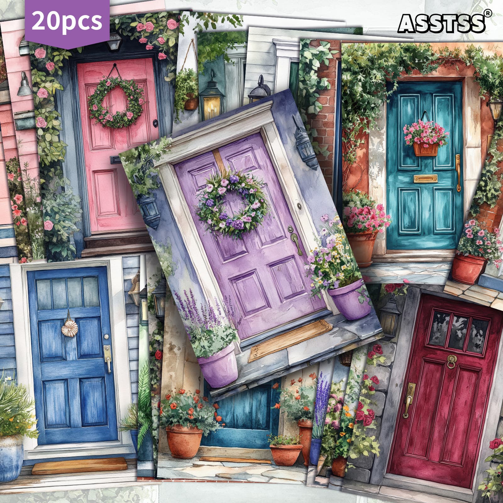TEMU Set Of 20 Assorted Spring-themed Postcards Featuring , Measuring 4x6 Inches, Ideal For Junk Journaling, Scrapbooking, And Crafting With Classic Pinup Art