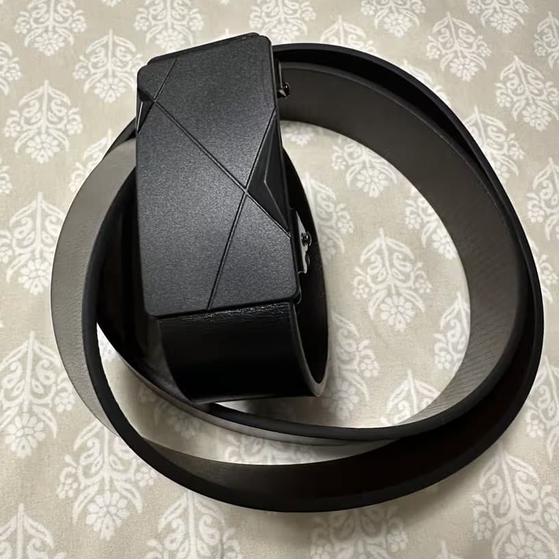 TEMU Men' Belt With Pu Leather Strap & Sturdy - Smooth Black Suitable For Office, Casual Wear, Formal Belt Accessory, Standard Size Belt For Business, Gift For Men, Modern Automatic Buckling Design