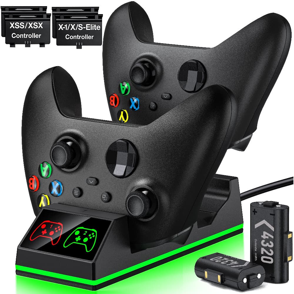 TEMU Rechargeable Battery Pack For One/ |s, 2x4320mwh Controller Battery Pack With Led Indicators For / S, One/ Elite, / X, Play & Charge Kit For
