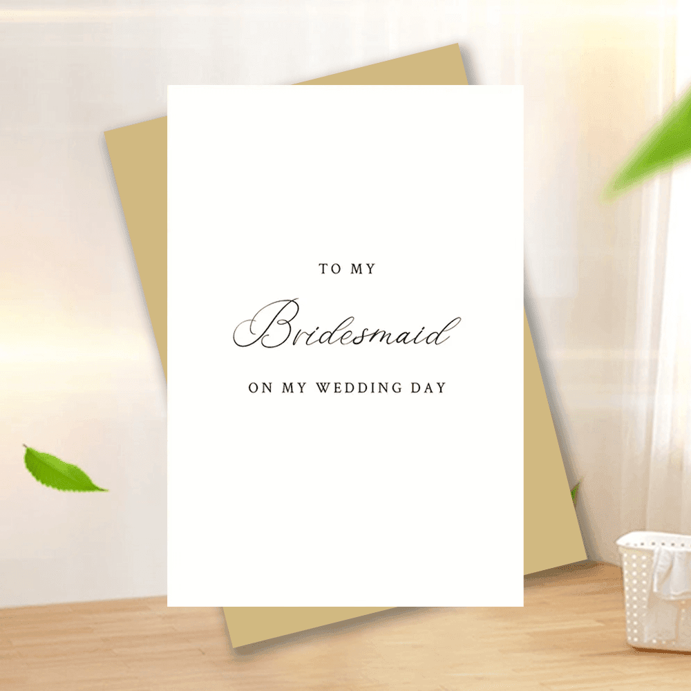 TEMU Bridesmaid Card For Wedding Day - Elegant English Greeting For Her, Perfect For Use