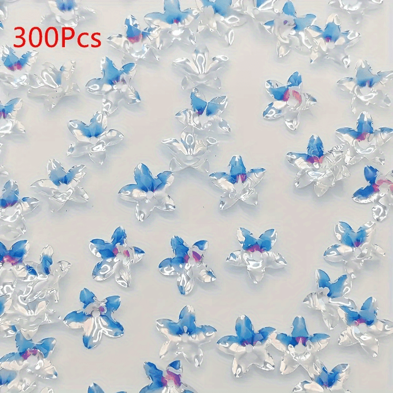TEMU 300/600pcs Stunning Colored Acrylic 3d Flower Beads, Ideal Accessories For Necklaces, Bracelets, Keychains, And Jewelry Making