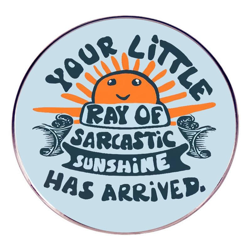 TEMU The Brooch With A Of Sarcastic Sunshine And Ridicules, A Metal Alloy Badge Accessory