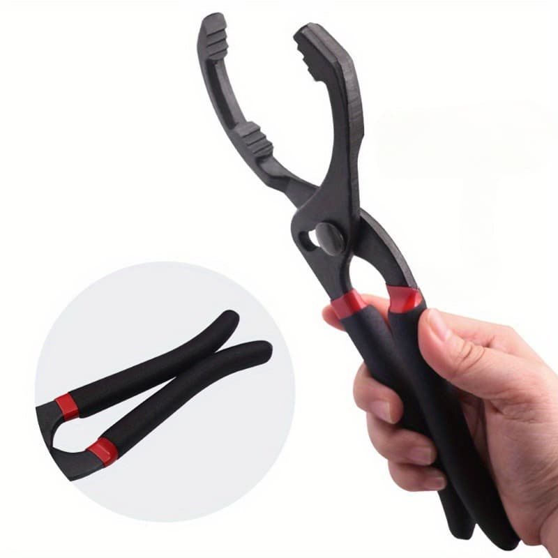 TEMU 1pc Adjustable Oil Filter Wrench - 10/12 Inch Car Oil Filter Removal Tool, With Comfortable Grip, Vehicle Maintenance And Repair Hand Tool, Clamp Design - Universal Fit