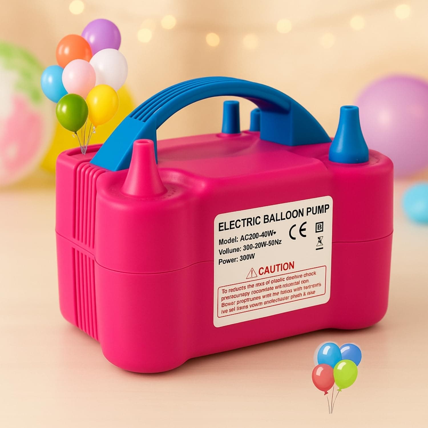 TEMU Electric Balloon Pump -110v Plug (no Battery/emergency Power Required), 600w High- Inflator, With Dual Nozzle System, Fast Inflation Suitable For Party Balloons, Rose Inflator