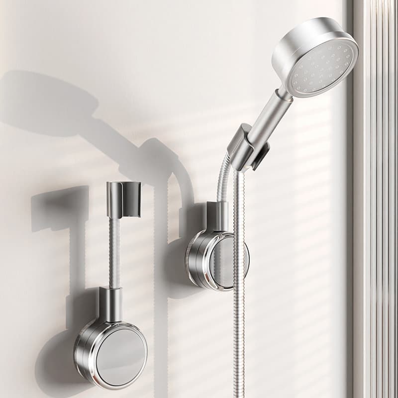TEMU Adjustable Shower Suction Cup Holder Compatible For Handheld Shower Heads - No Drill Installation, Abs Plastic Wall-mounted Bath/shower Attachment, Shower Arm Holder (no Drilling Required)