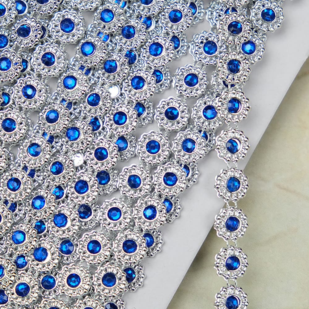 TEMU 4m Single Row Small Plum Drill Chain Multi Color Acrylic Thread Drill Clothing Accessories
