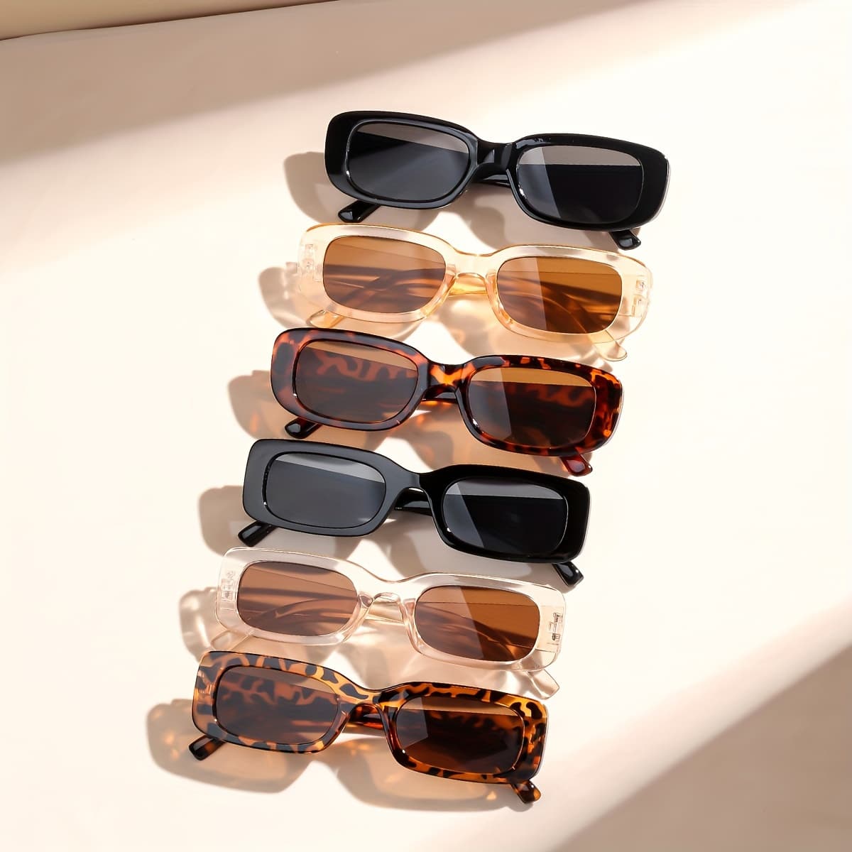TEMU 6pcs Daily Fashion Cool Box Temperament Glasses Fashion Trend Glasses For Men And Women