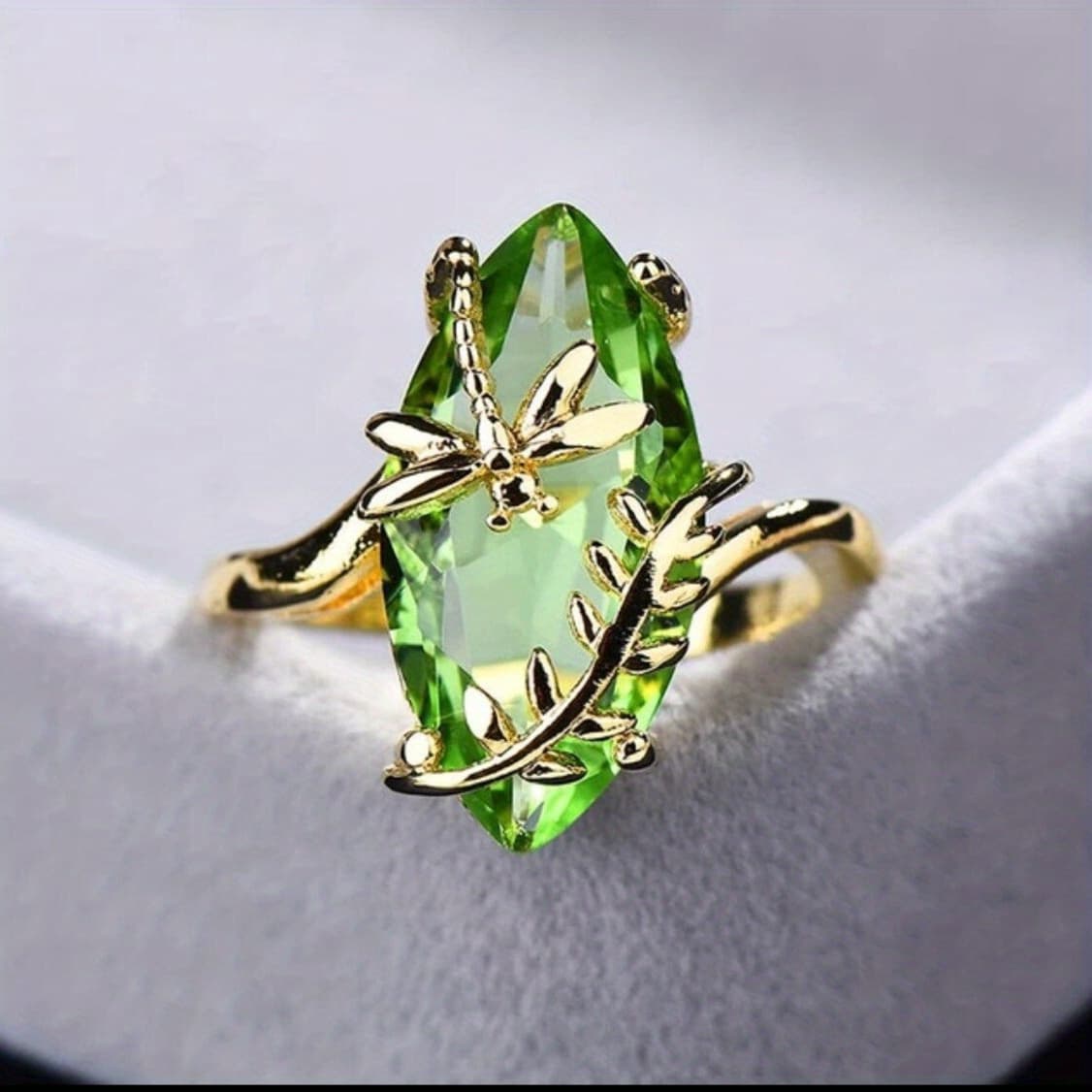TEMU Dainty Dragonfly Ring- Waterish Synthetic Zirconia Perfect Anniversary/birthday Gift For Her