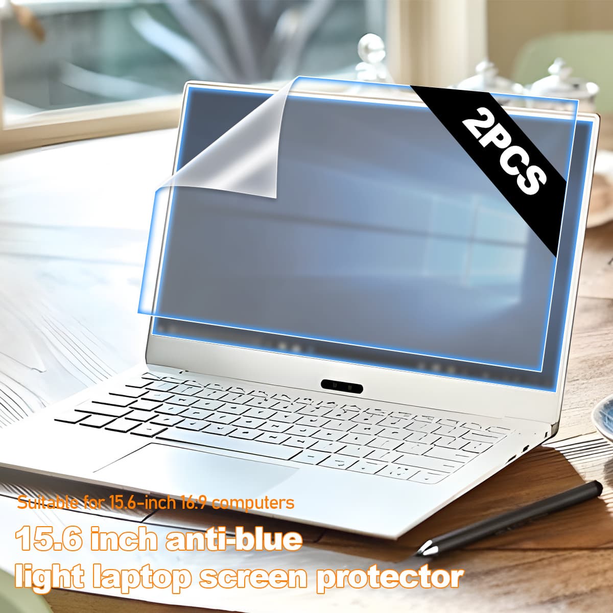 TEMU 2pcs 15.6 Inch For Laptop, High Definition, Anti-blue Light, Anti-reflection, Compatible With 16:9 Ratio, Laptop Privacy Film