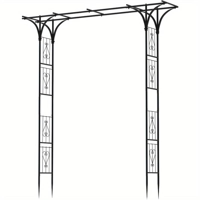 TEMU 7ft Garden Arch , Stand Trellis For Climbing Plants, Outdoor Archway Gate For Wedding Ceremony Decoration Party Vines Lawn Courtyard Patio Backyard