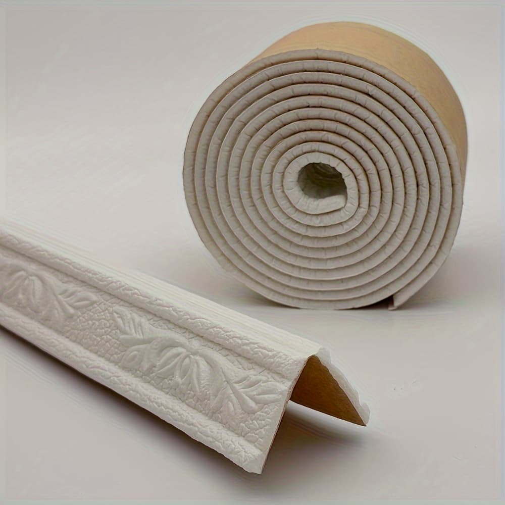 TEMU Self-adhesive Baseboard Molding Trim - High Quality Xpe Foam, , 90.55in X 3.14in - Wall Protection, Corner Guards, For Finish, Molding Wall Trim, Protective Corner Guard
