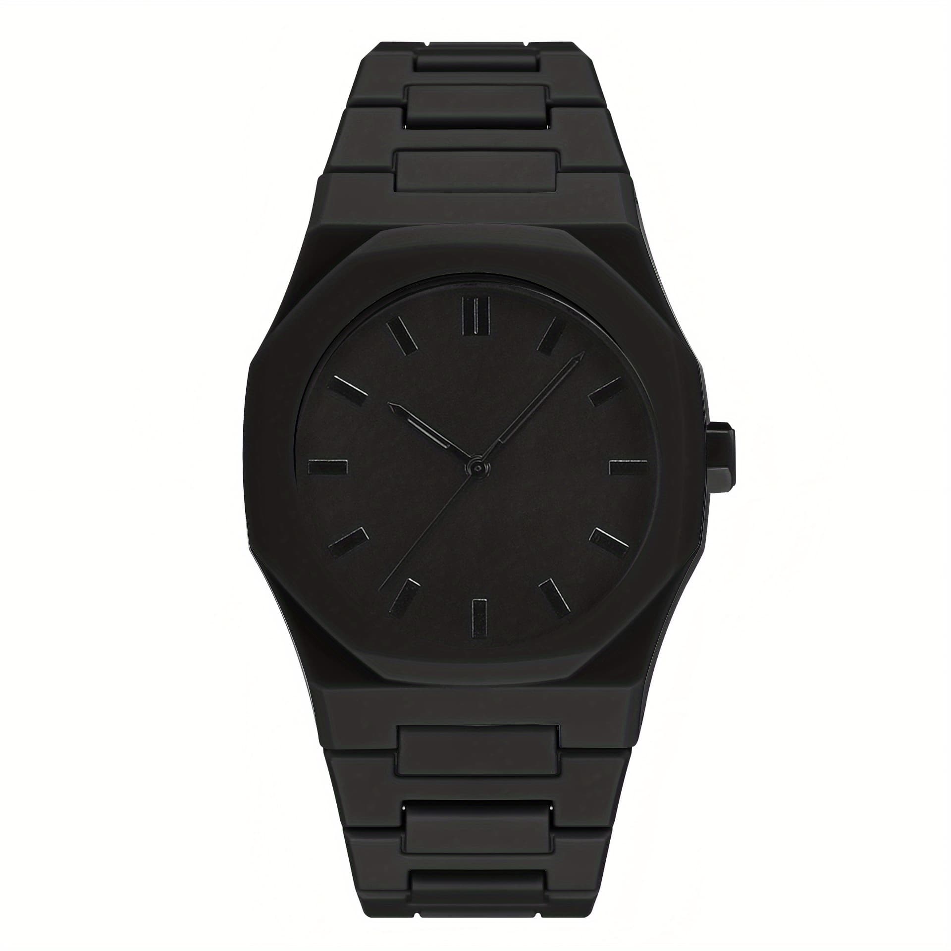 TEMU [ Men Watch ] Men's Casual Sports Watch, Black Dial Quartz Watch | Minimalist Watch Design | Classic Watch | Durable Watch For Men Gift