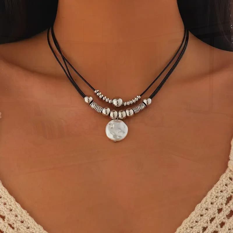 TEMU Adjustable Women's Fashion Necklace, Ideal For Vacation And Valentine's Day Presents