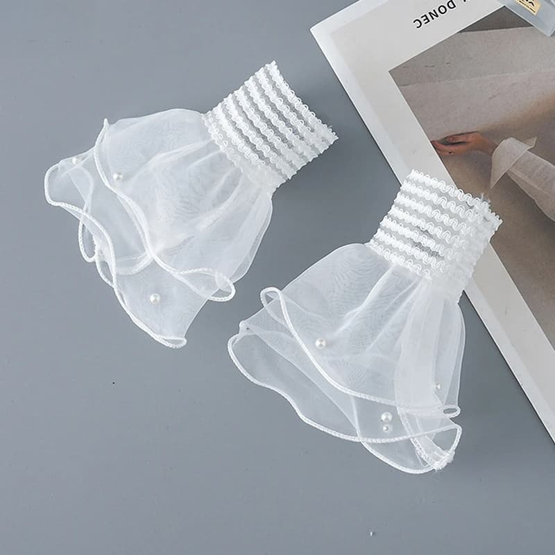 TEMU 1 Pair Art Transparent Photo Gloves - Fake Sleeve Cuff, Nail Display Mitts, For Photography Props, Nail Art Supplies, Fashion Glove Design, Durable Glove Material