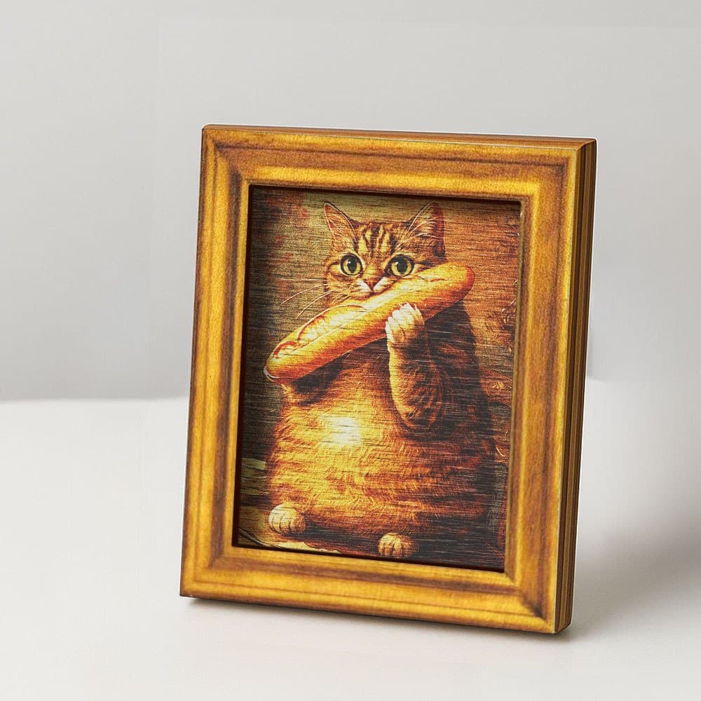 TEMU 1pc Haskimi Bread Wooden Refrigerator Magnet | Cute Cat Mini Decorative Painting, Kitchen Home Decor, Fun Gift, Full Of Magnet On Back