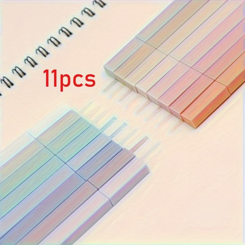 TEMU 11pcs Neon Fluorescent Pens, Flat Tip Design, Non-leaking And No-fuzz, Suitable For Journaling, School And Office Supplies - Perfect Easter Gift