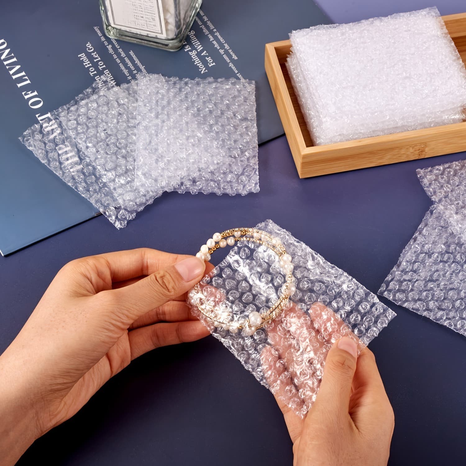 TEMU 50pcs Clear Plastic Bubble Packaging Bags Reusable Durable Material Transparent Design Shockproof Pouch Ideal For Jewelry Display Small Item Mailing Shipping Accessories Storage For Small Use