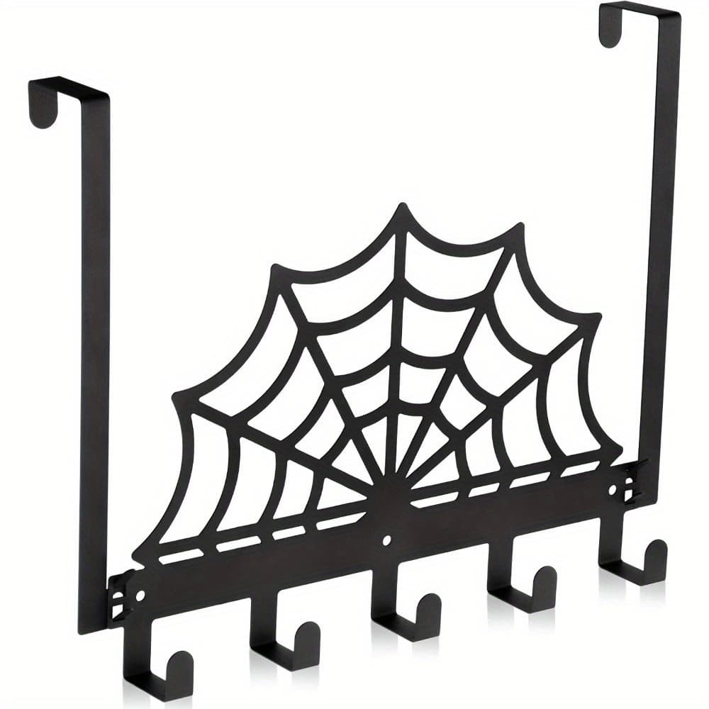 TEMU Over The Door Hooks Gothic Shelf Halloween Wall Decor Towel Holder For Bathroom Door Mount Wall Mount Towel Rack (cobweb)