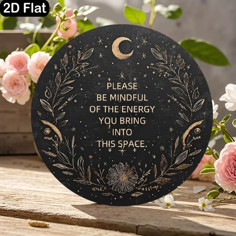TEMU 2d Flat - A 2d Flat Wooden Round Sign Measuring 12x12 Inches, Featuring A Twine For Hanging, With ' You To ' Printed In A Black Background, With Star And