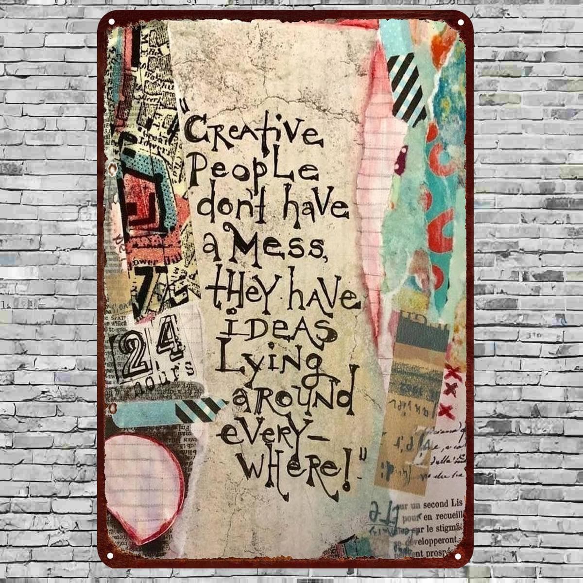 TEMU 2d Flat - 2d Plane Single Piece, Are Not Messy, Mess Is Inspiration! - Inspirational Mixed Media Wall Decoration 15*20