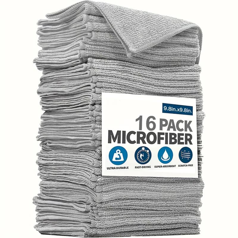 TEMU 8/16pcs Cleaning Cloth Absorbent, Durable Absorbent Kitchen And Bathroom Towels - Remove Stains And Grease Suitable For Kitchen Cleaning, Car Cleaning Rags, And Household Cleaning Scrub Pads