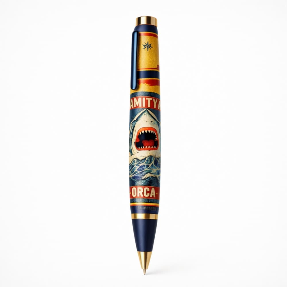 TEMU Island Memorial Pen, Creative , Metal Decoration, Ocean Theme, Exquisite Gift Box, Movie Souvenir, Collector