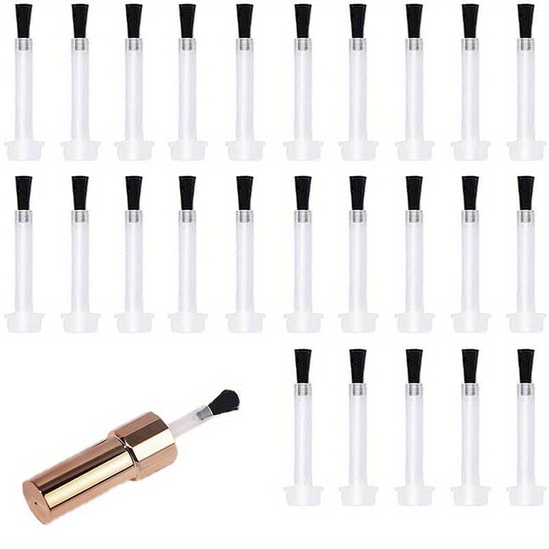 TEMU Box Of 25 Disposable Brushes For Nail Polish, Ideal For Replacing Brushes In Nail Polish Bottles, Suitable For Nail Art Applications And Manicure Tasks